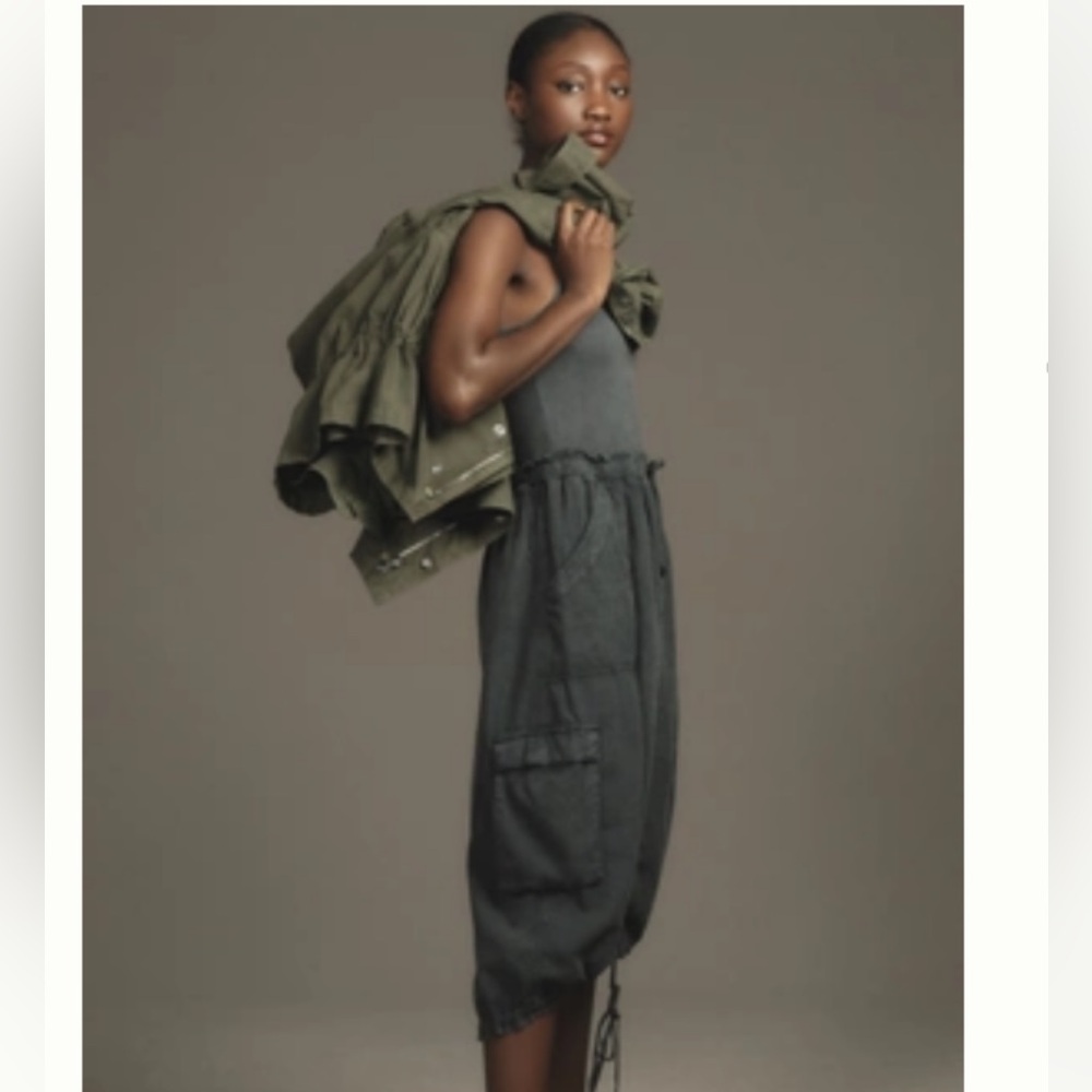 Anthropologie Gray Maxi Dress